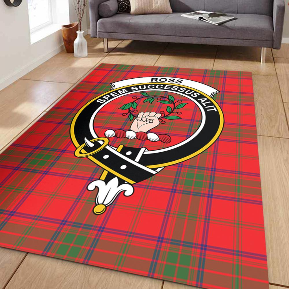 Ross Modern Tartan Crest Area Rug
