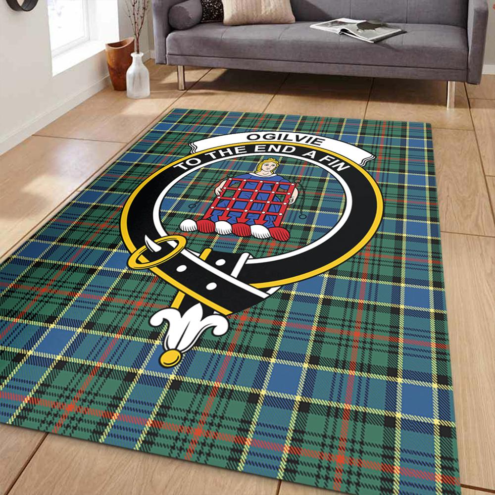 Ogilvie Hunting Modern Tartan Crest Area Rug
