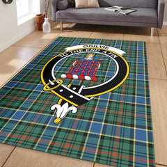 Ogilvie Hunting Modern Tartan Crest Area Rug