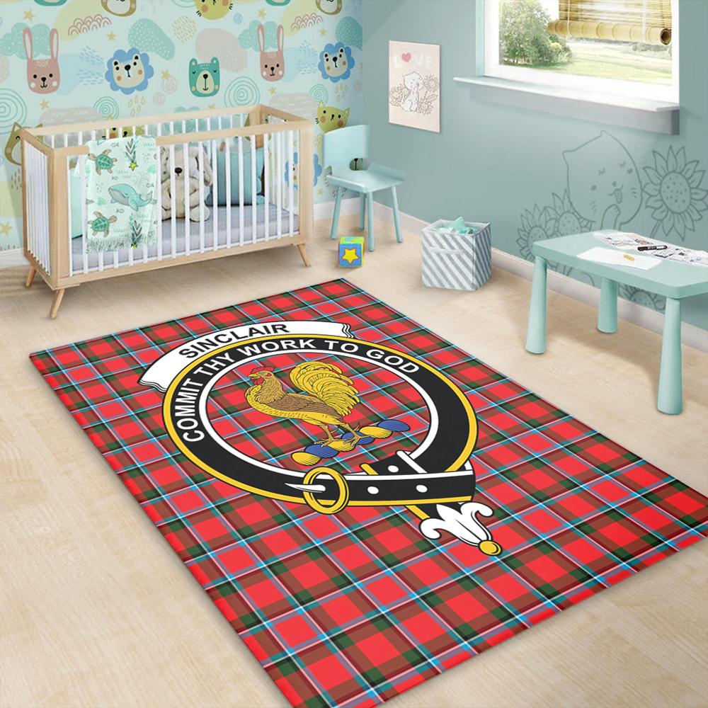 Sinclair Modern Tartan Crest Area Rug