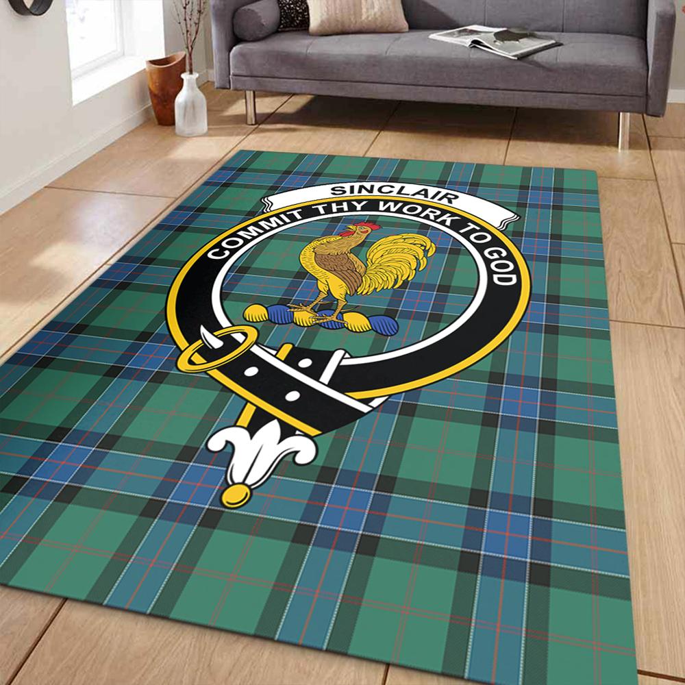 Sinclair Hunting Ancient Tartan Crest Area Rug