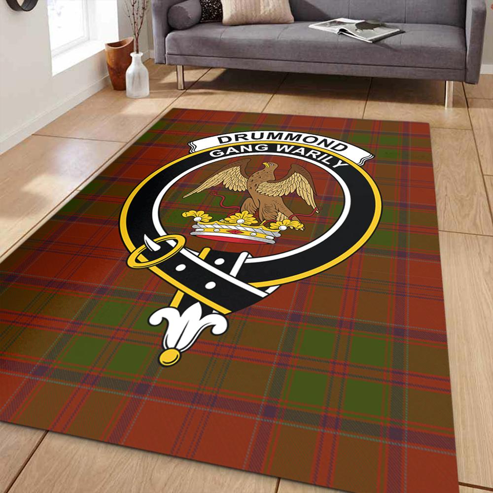 Drummond Clan Tartan Crest Area Rug