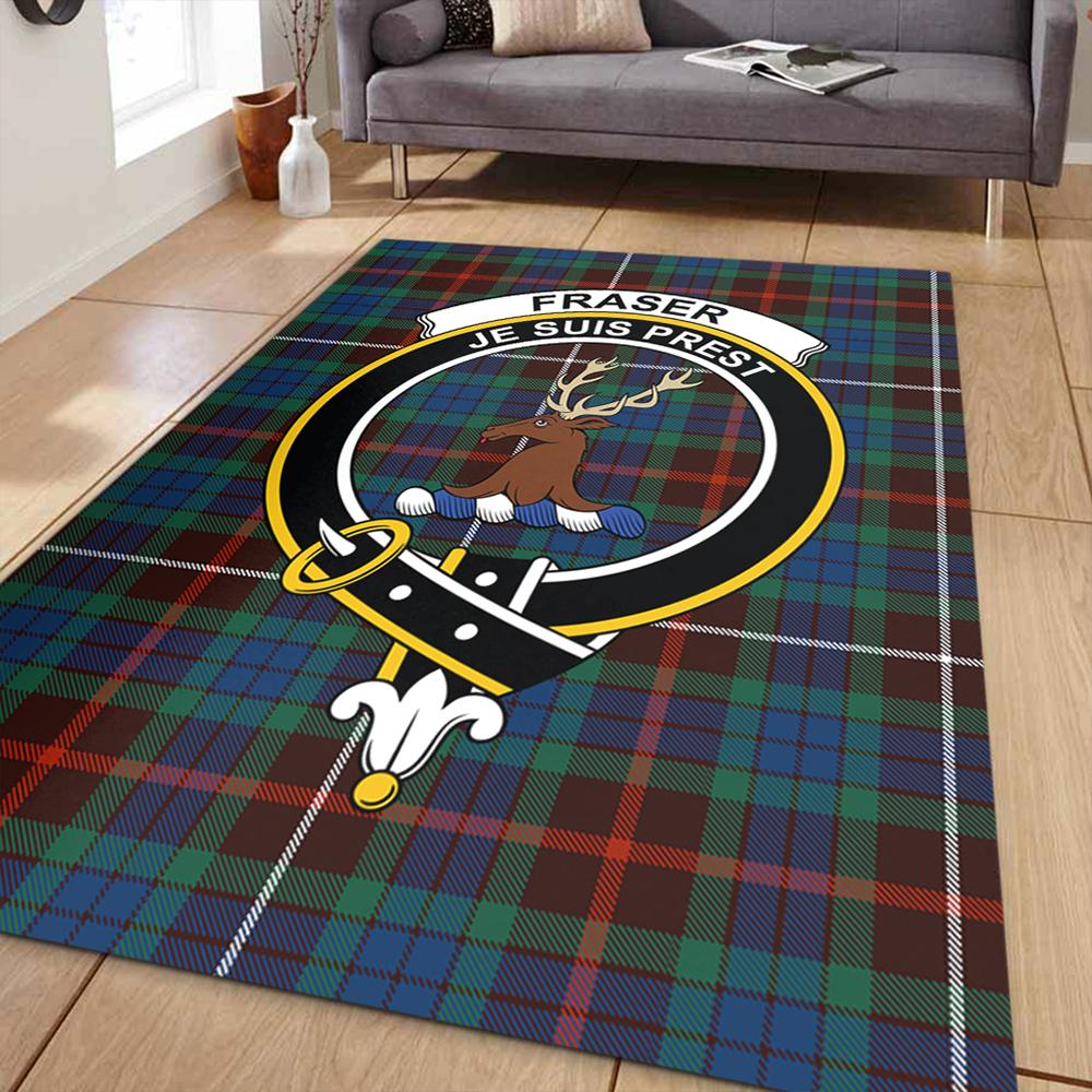 Fraser Hunting Ancient Tartan Crest Area Rug