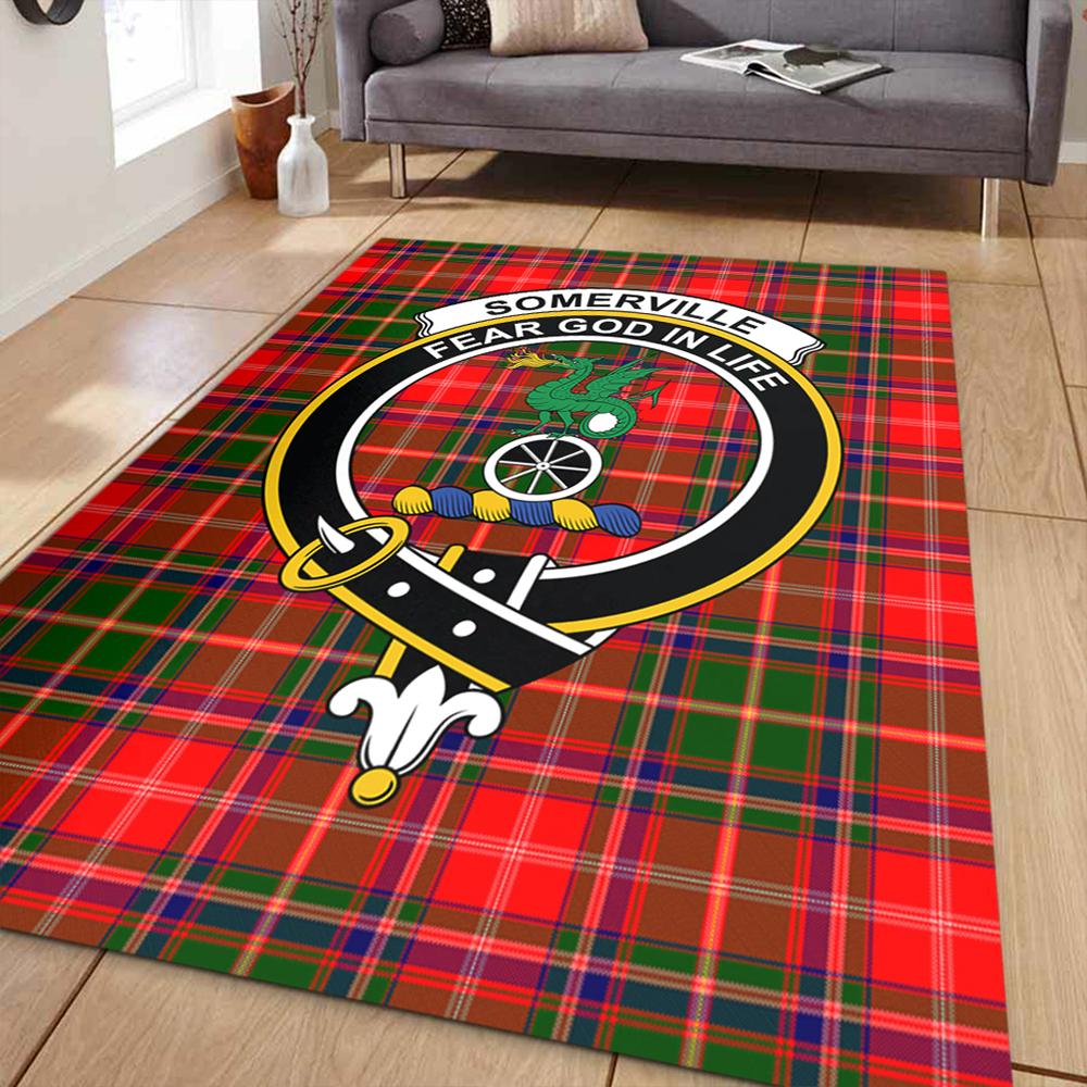 Somerville Modern Tartan Crest Area Rug
