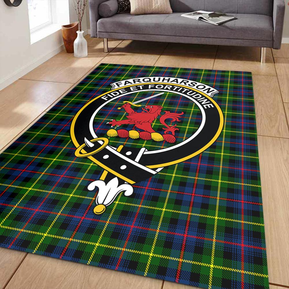 Farquharson Modern Tartan Crest Area Rug