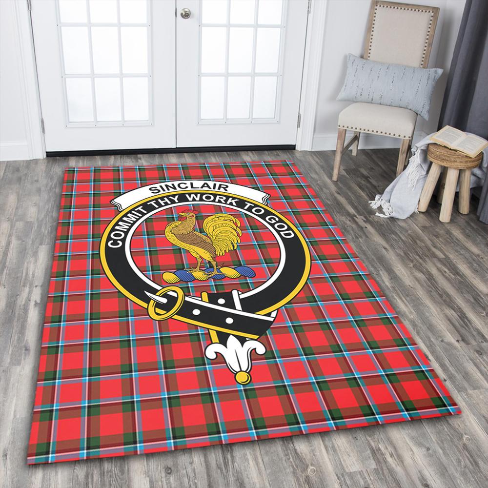 Sinclair Modern Tartan Crest Area Rug