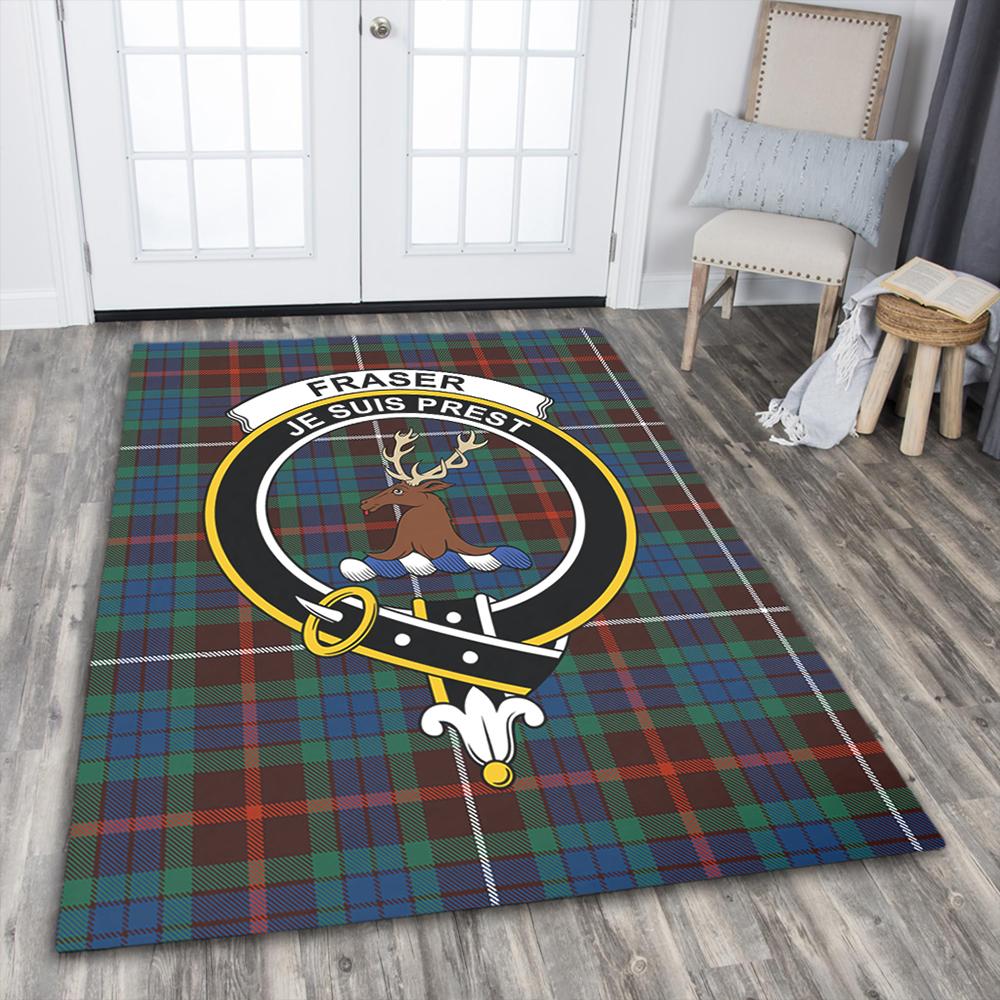 Fraser Hunting Ancient Tartan Crest Area Rug
