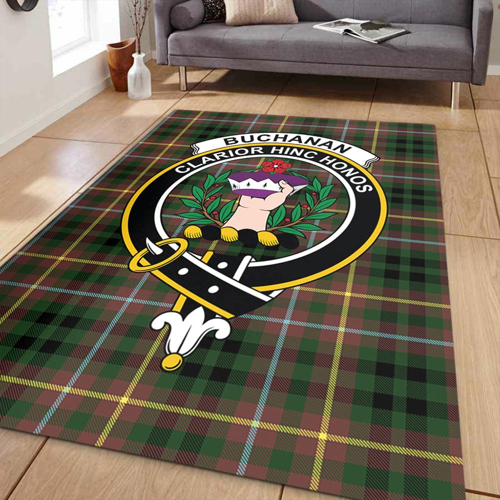 Buchanan Hunting Tartan Crest Area Rug