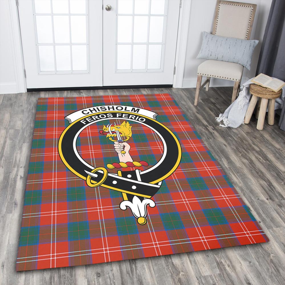 Chisholm Ancient Tartan Crest Area Rug