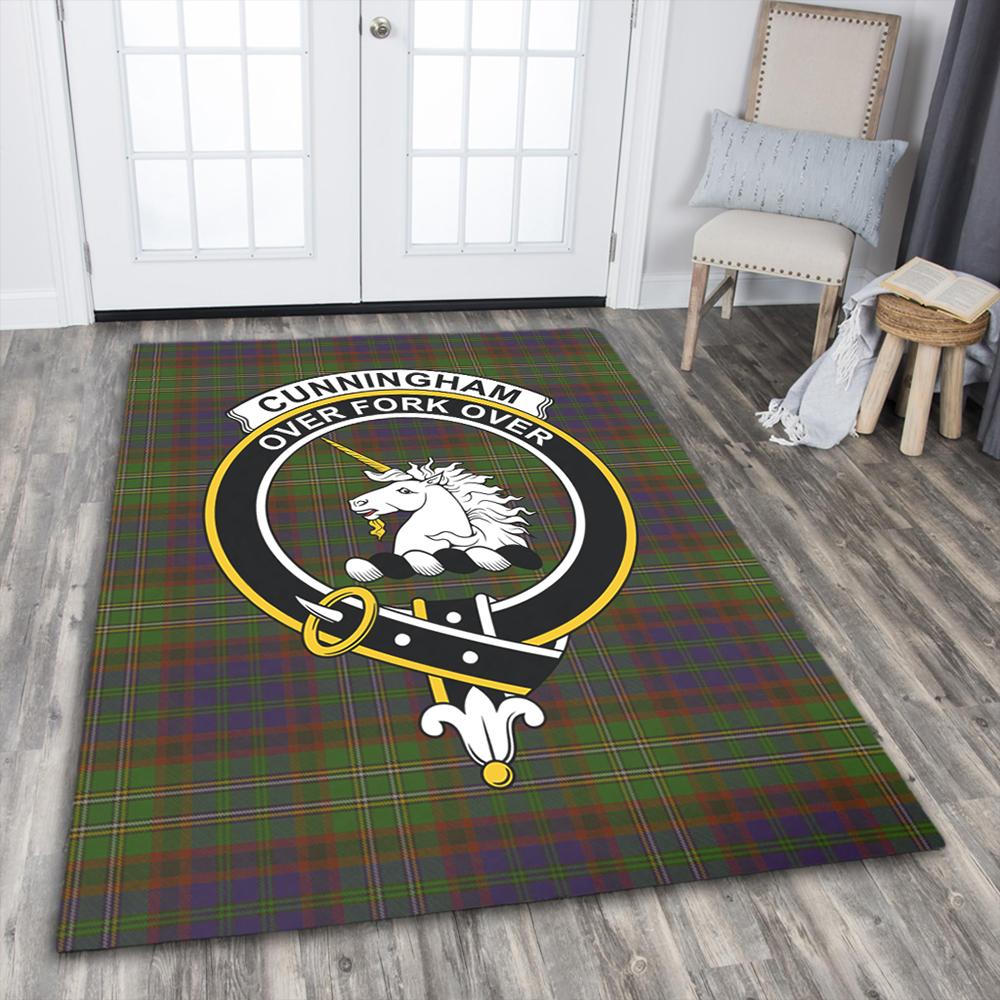 Cunningham Hunting Modern Tartan Crest Area Rug
