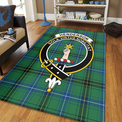 Clan Henderson Ancient Tartan Crest Rug – Scottish Highland Carpet for Living Room, Celtic Home Decor & Scotland Gift