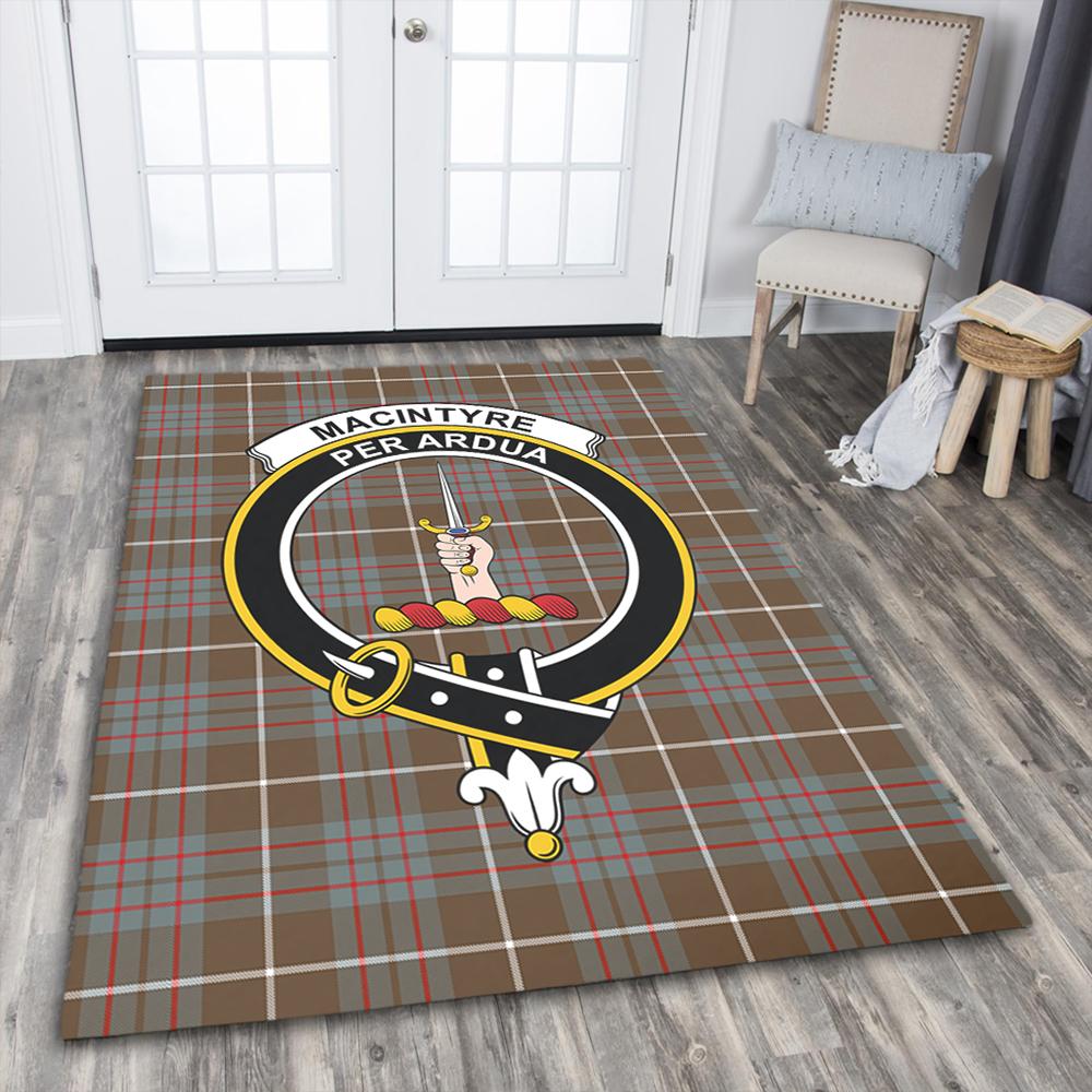 MacIntyre Hunting Weathered Tartan Crest Area Rug