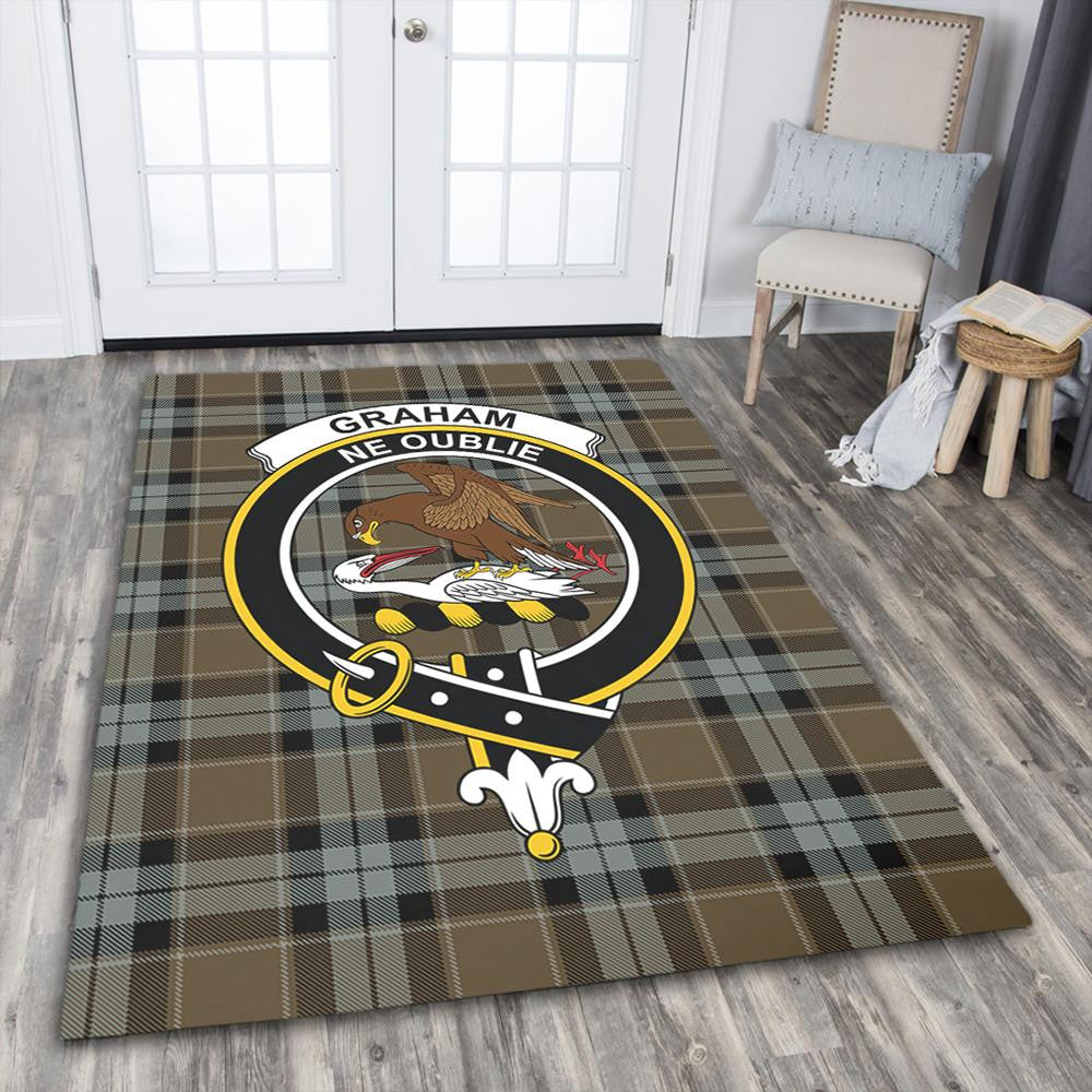 Graham of Menteith Weathered Tartan Crest Area Rug