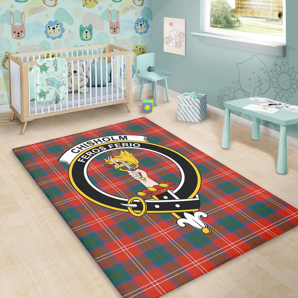 Chisholm Ancient Tartan Crest Area Rug