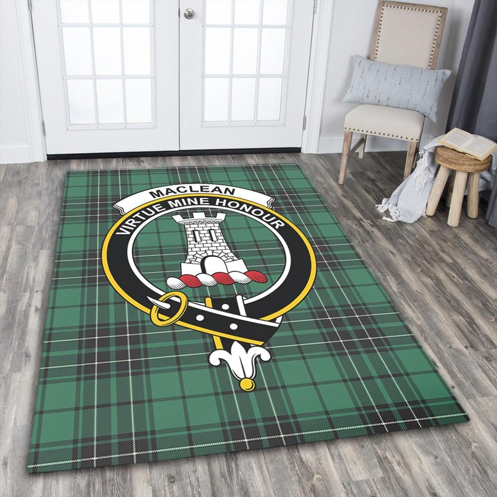 MacLean Hunting Tartan Crest Area Rug