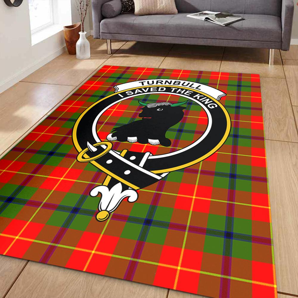Turnbull Dress Tartan Crest Area Rug