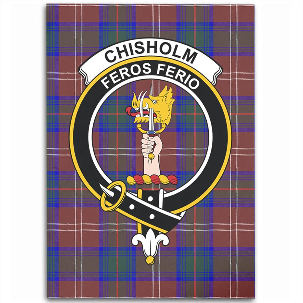 Chisholm Hunting Modern Tartan Crest Area Rug