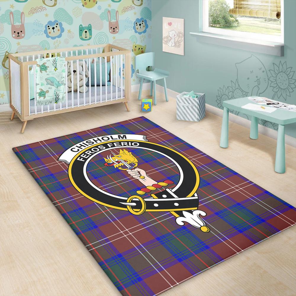 Chisholm Hunting Modern Tartan Crest Area Rug