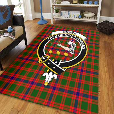 Clan Skene Modern Tartan Crest Rug – Scottish Highland Carpet for Living Room, Celtic Home Decor & Scotland Gift NP51