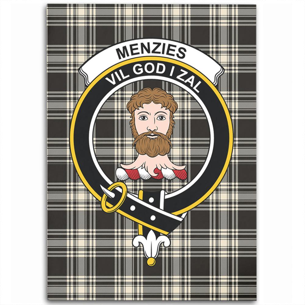Menzies Black & White Ancient Tartan Crest Area Rug