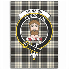 Menzies Black & White Ancient Tartan Crest Area Rug