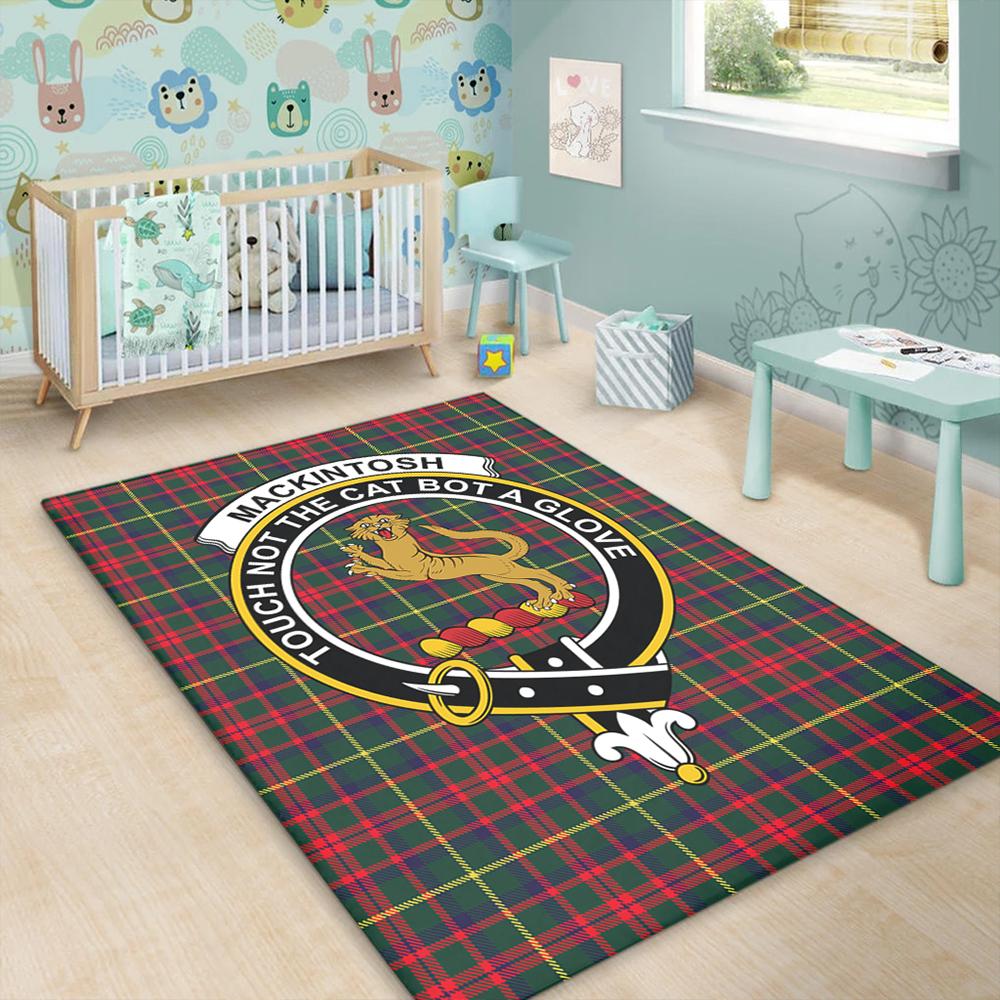 MacKintosh Hunting Modern Tartan Crest Area Rug