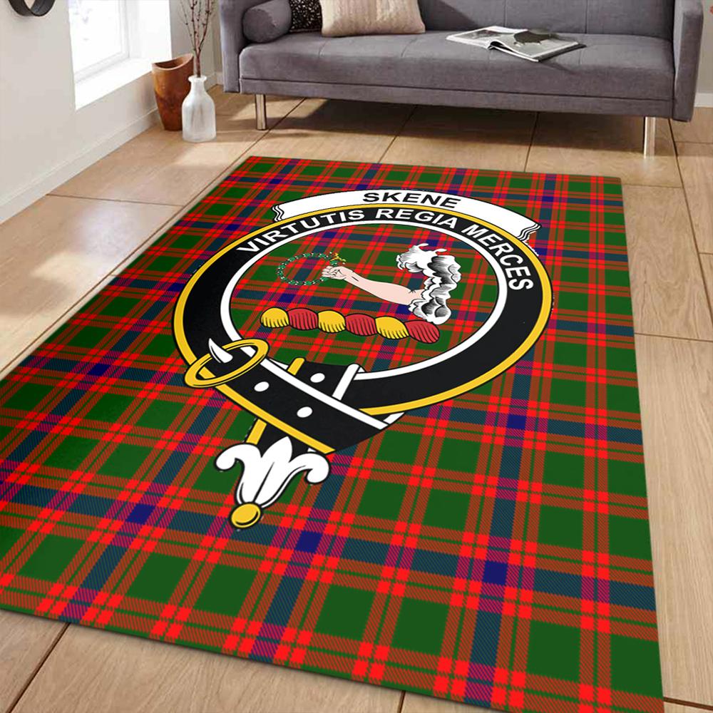 Skene Modern Tartan Crest Area Rug