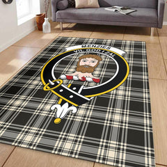 Menzies Black & White Ancient Tartan Crest Area Rug