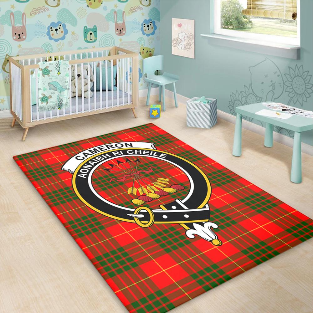 Cameron Modern Tartan Crest Area Rug