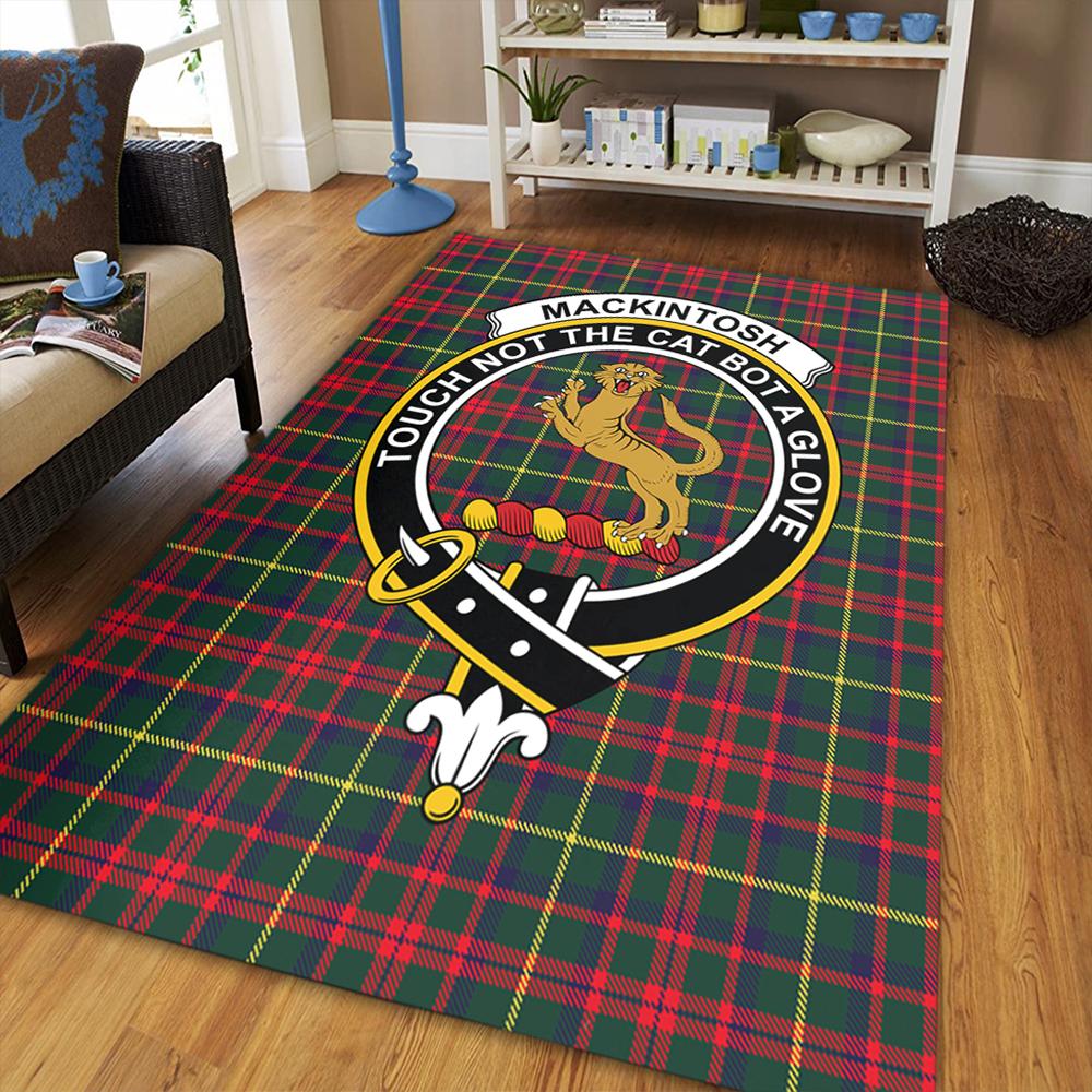 MacKintosh Hunting Modern Tartan Crest Area Rug