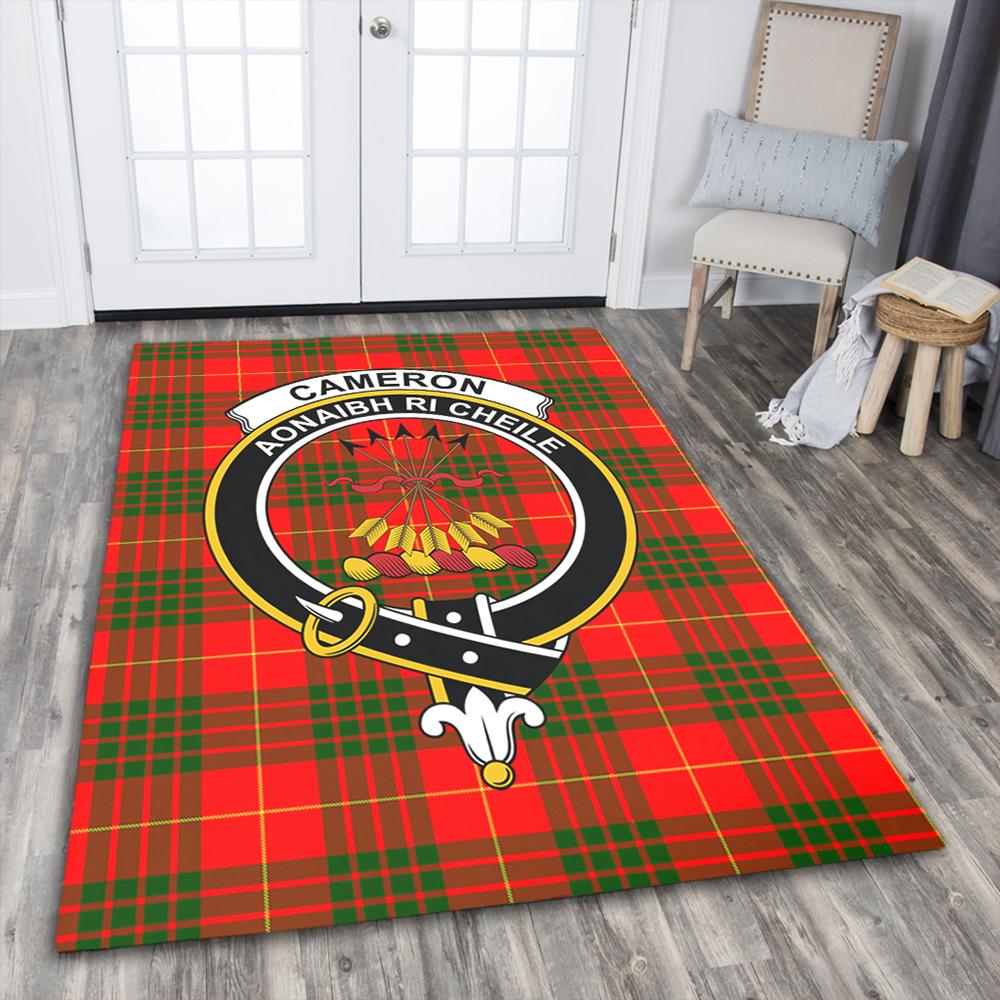 Cameron Modern Tartan Crest Area Rug