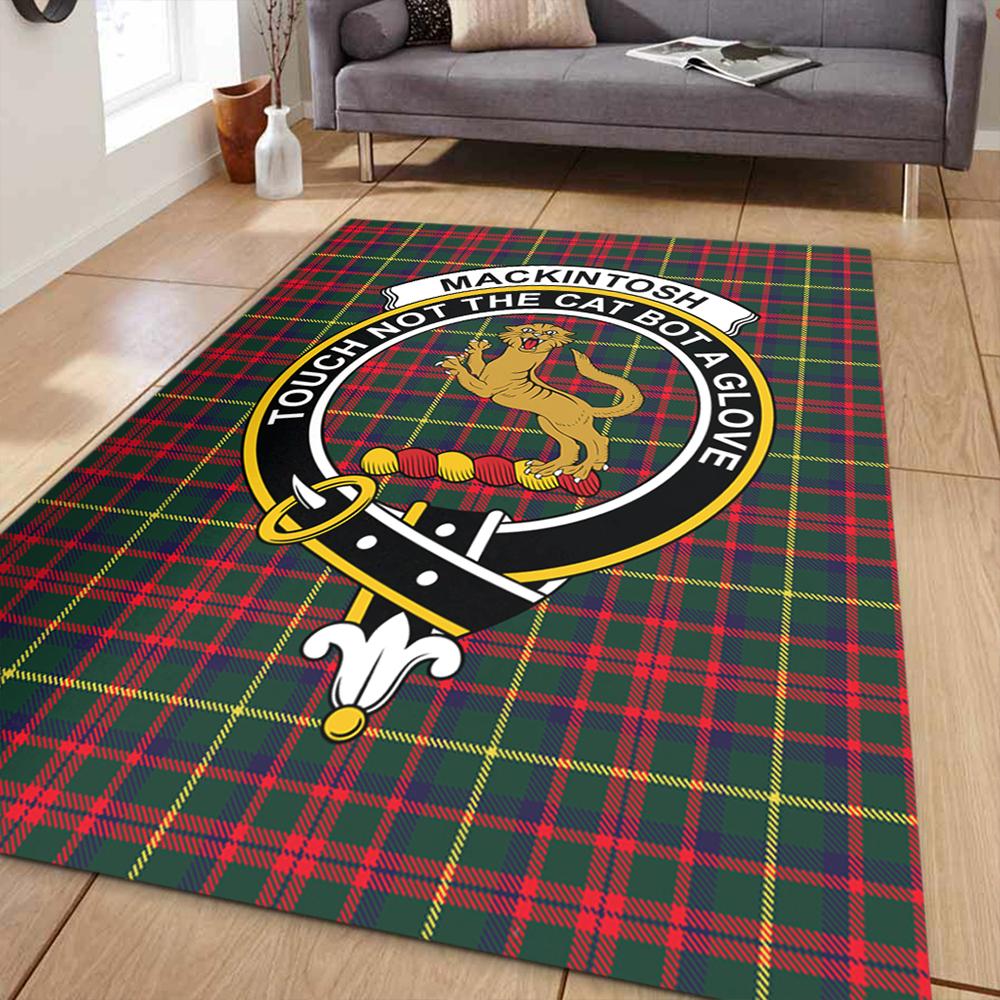 MacKintosh Hunting Modern Tartan Crest Area Rug