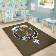 Gray Hunting Tartan Crest Area Rug