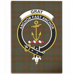 Gray Hunting Tartan Crest Area Rug