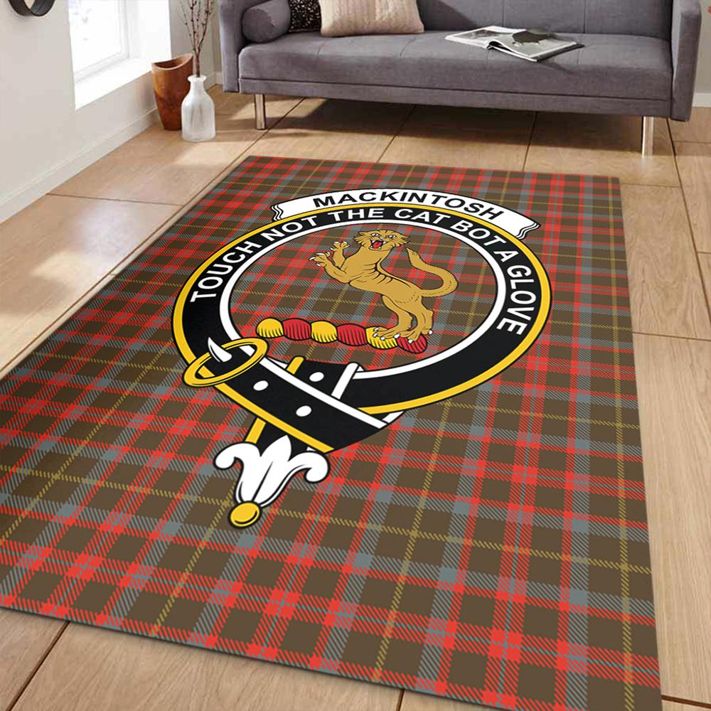 MacKintosh Hunting Weathered Tartan Crest Area Rug