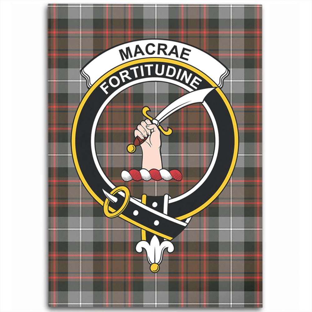 MacRae Hunting Weathered Tartan Crest Area Rug