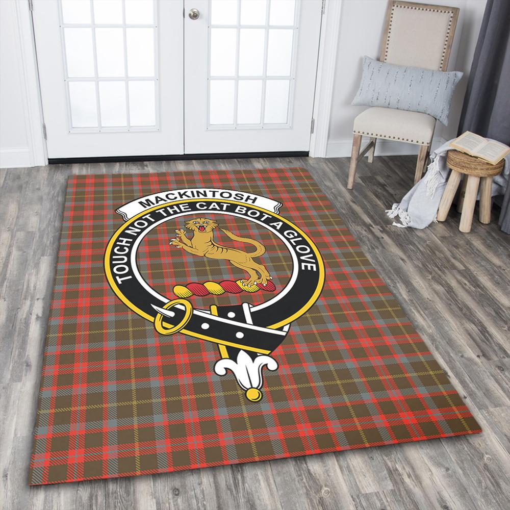 MacKintosh Hunting Weathered Tartan Crest Area Rug