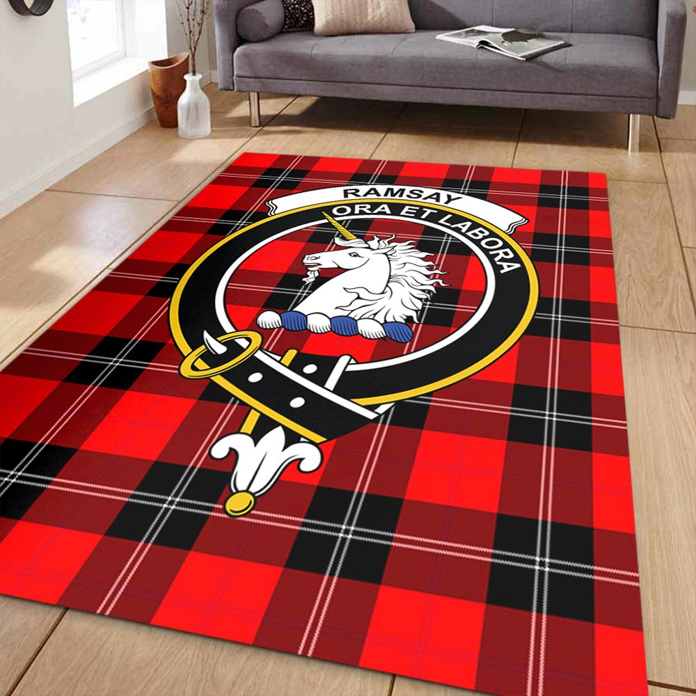 Ramsay Modern Tartan Crest Area Rug