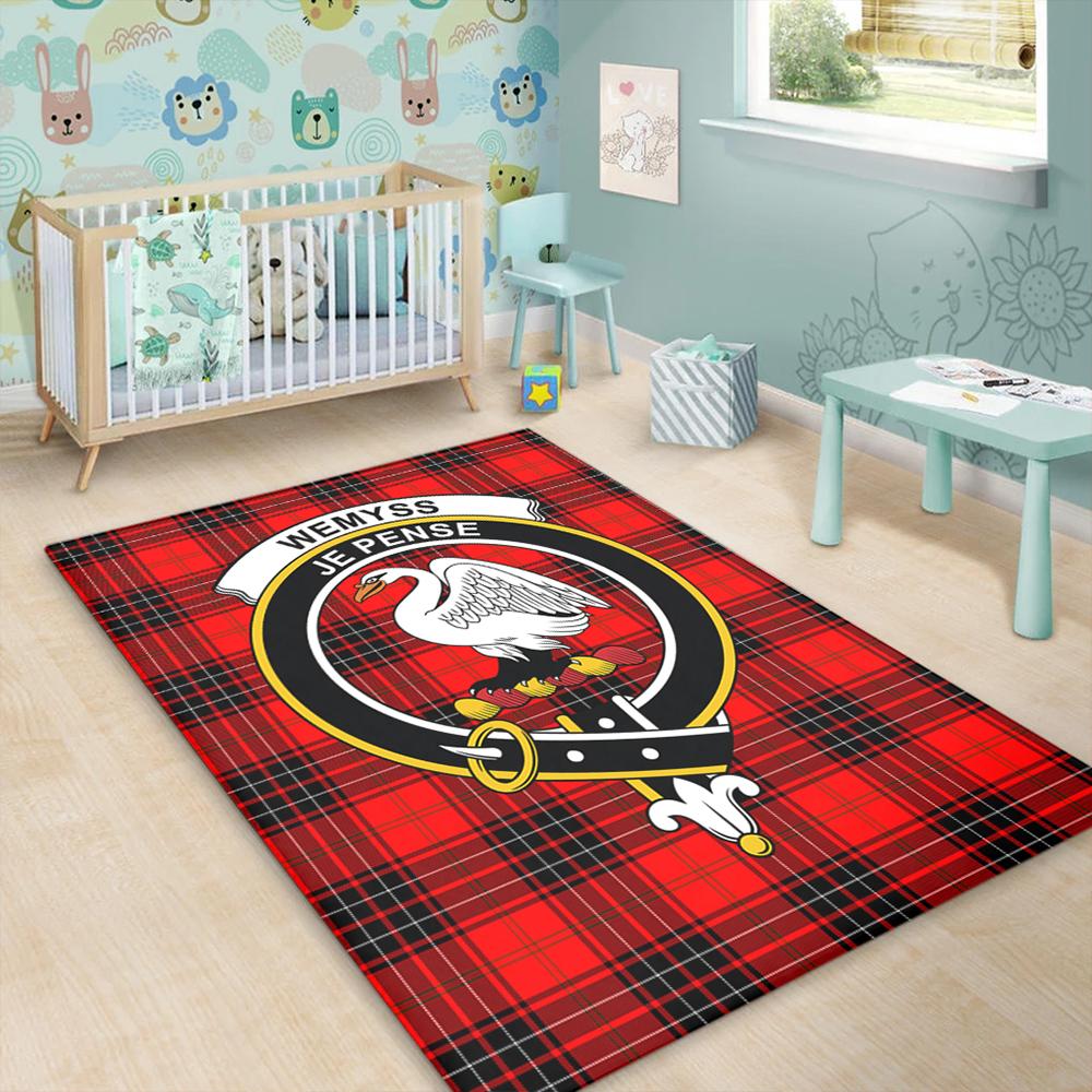 Wemyss Modern Tartan Crest Area Rug