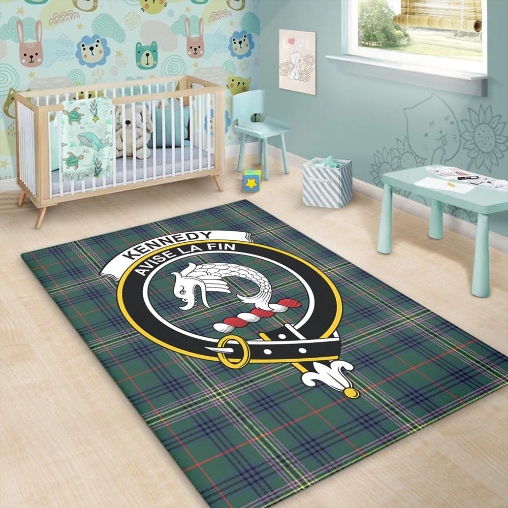 Kennedy Modern Tartan Crest Area Rug
