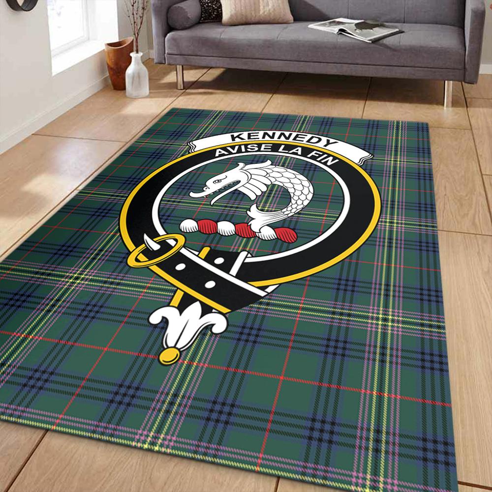 Kennedy Modern Tartan Crest Area Rug