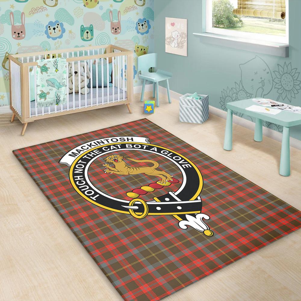 MacKintosh Hunting Weathered Tartan Crest Area Rug