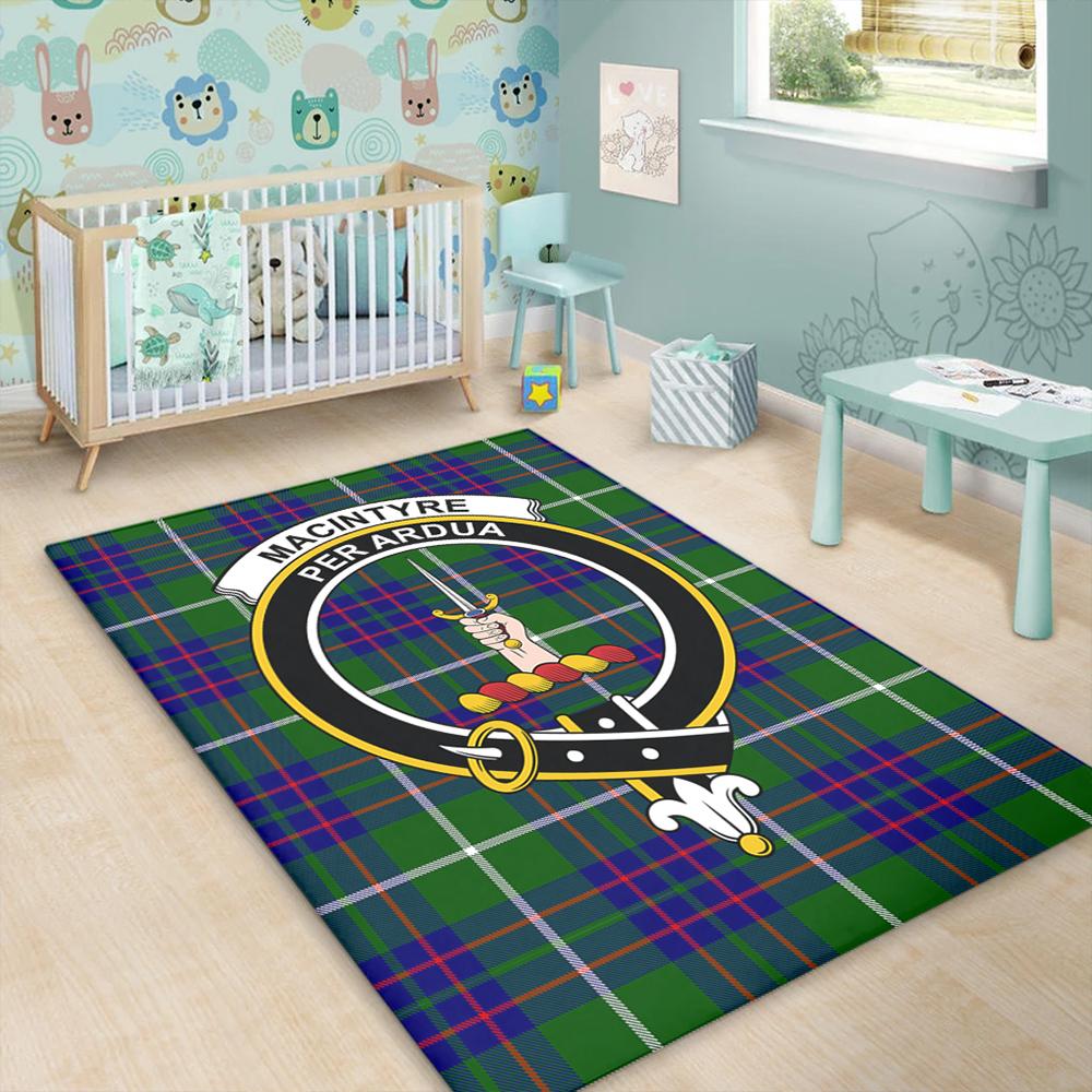 MacIntyre Hunting Modern Tartan Crest Area Rug