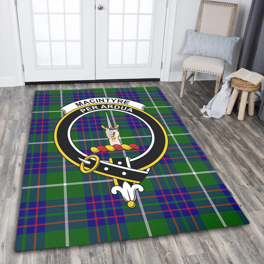 MacIntyre Hunting Modern Tartan Crest Area Rug
