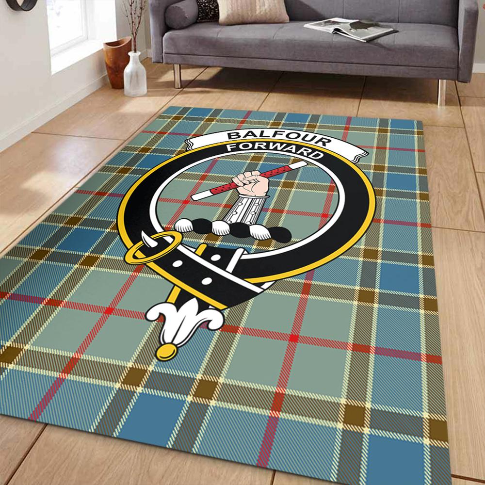 Balfour Blue Tartan Crest Area Rug