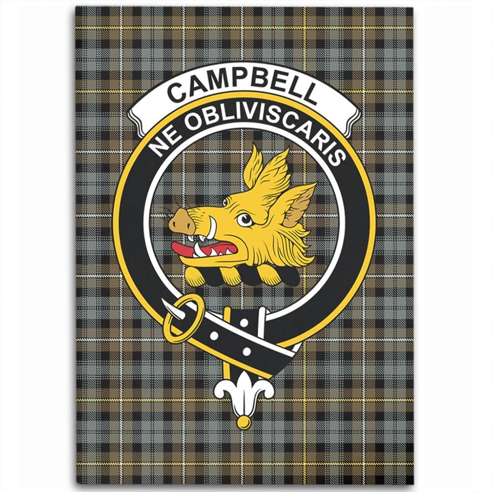 Campbell Argyll Weathered Tartan Crest Area Rug