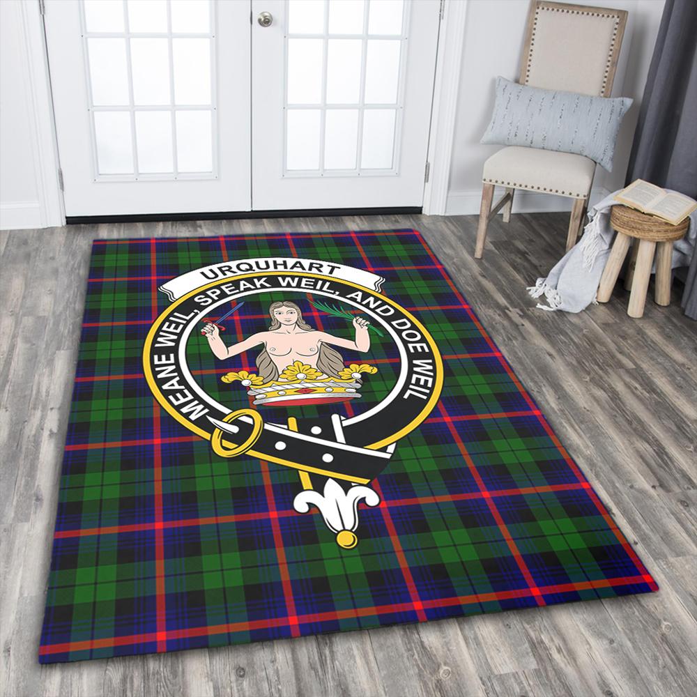 Urquhart Modern Tartan Crest Area Rug