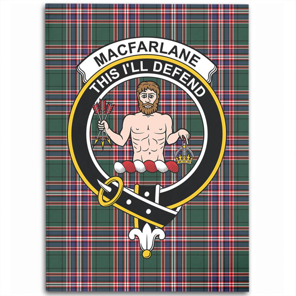 MacFarlane Hunting Modern Tartan Crest Area Rug