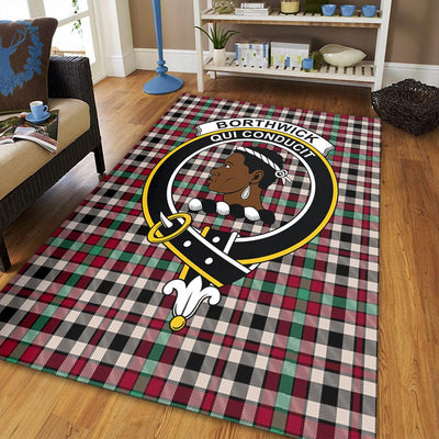 Clan Borthwick Dress Ancient Tartan Crest Rug – Scottish Highland Carpet for Living Room, Celtic Home Decor & Scotland Gift