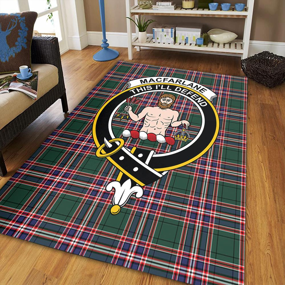 MacFarlane Hunting Modern Tartan Crest Area Rug